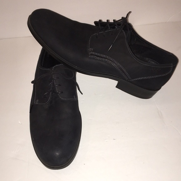 ECCO Men’s Black Suede Oxford Lace up Shock Point Heel main image 5